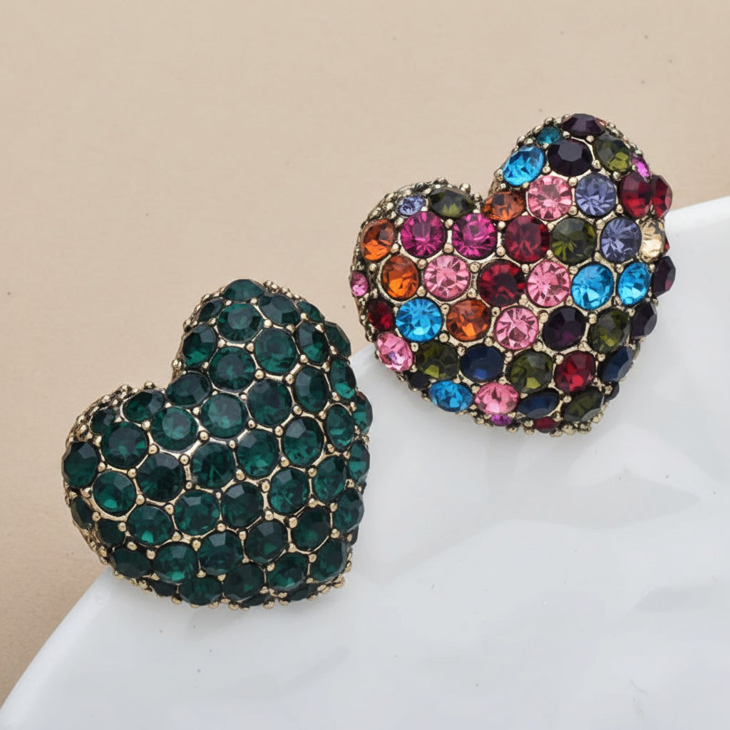 Vintage Crystal Heart Brooch – alternate view 2