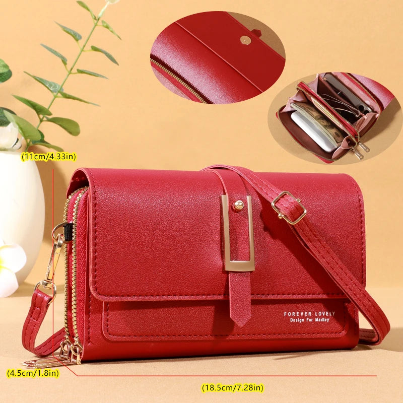 Sac bandoulière élégant pour femme - Porte-cartes et téléphone portable élégant