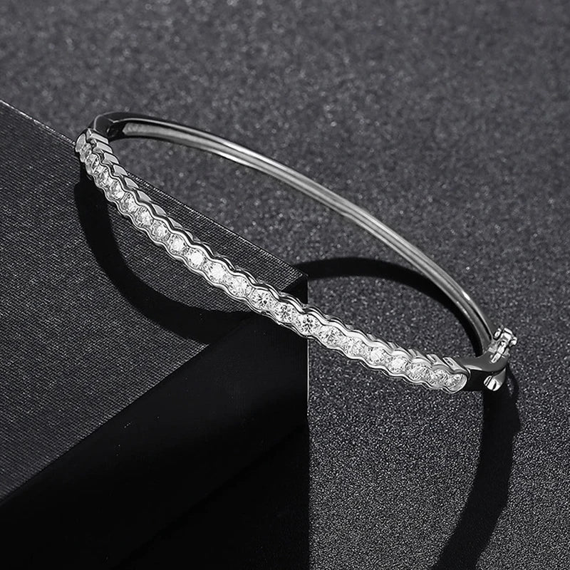 Ivictress Moissanite Elegance 925 Sterling Silver Bracelet