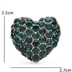 Vintage Crystal Heart Brooch – alternate view 3
