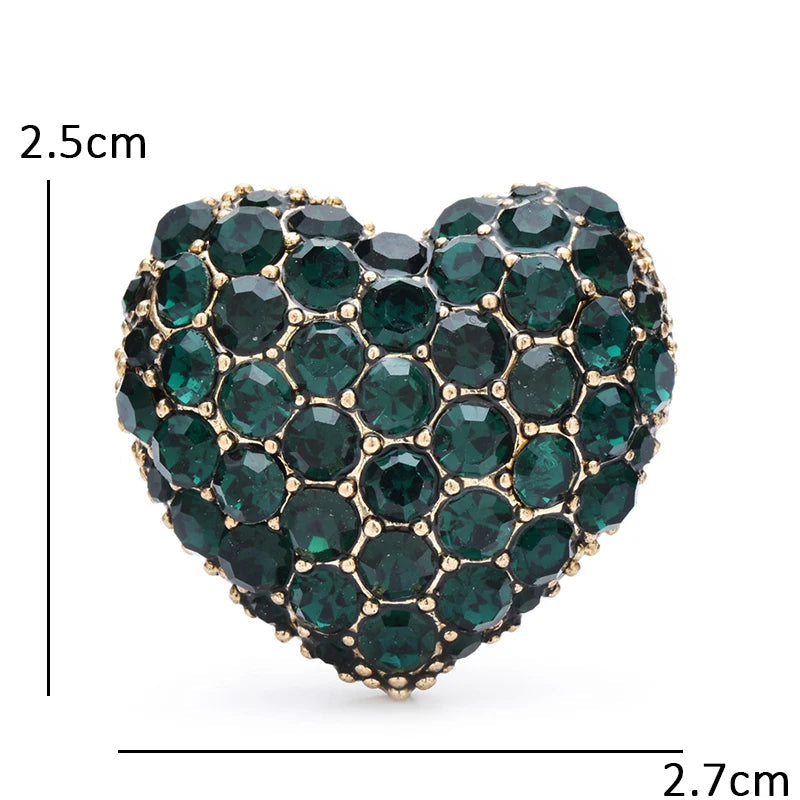 Vintage Crystal Heart Brooch – alternate view 3