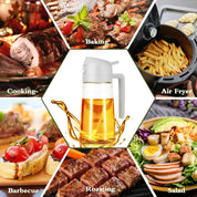2-in-1 Olive Oil Spray & Pour Dispenser with Ergonomic Handle