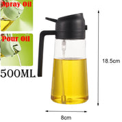 2-in-1 Olive Oil Spray & Pour Dispenser with Ergonomic Handle
