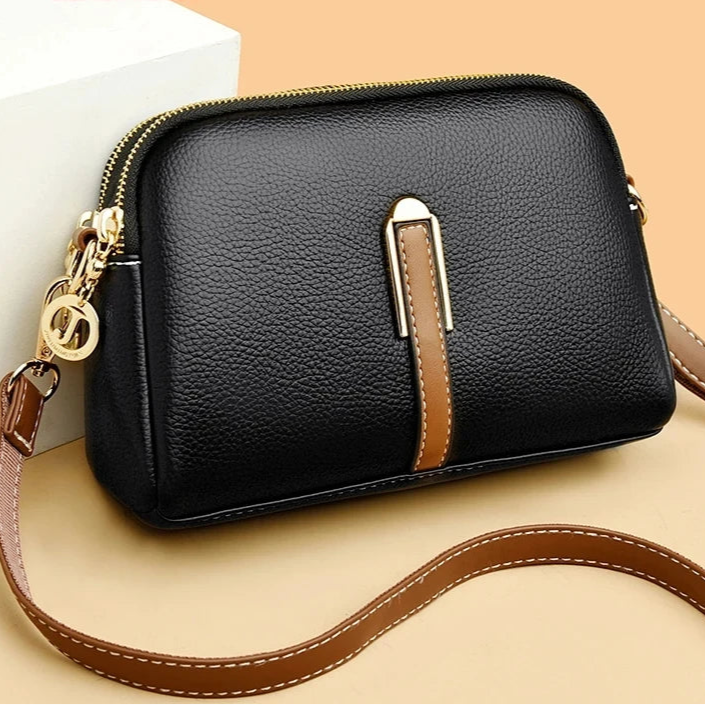 Sac à bandoulière de luxe en cuir véritable pour femme