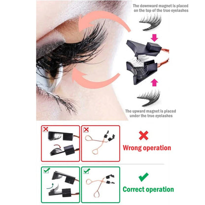 Magnetic Eyelashes Curler Set - 4 Pairs with Applicator