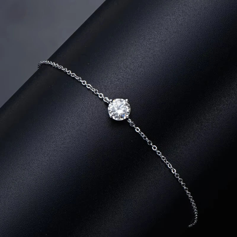 Exquisite 1 Carat Moissanite Bracelet in 925 Sterling Silver