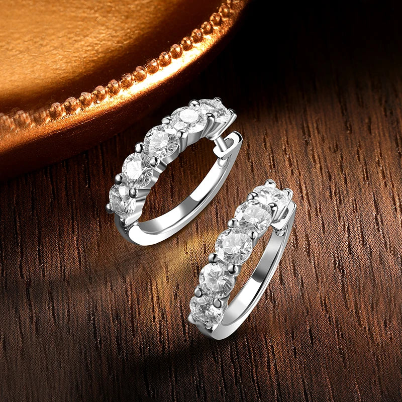 Dazzling Moissanite Loop Earrings in 18k White Gold