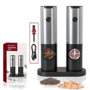 USB Rechargeable Electric Salt and Pepper Grinder Set