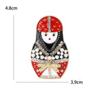 Enamel Crystal Matryoshka Doll Brooch – alternate view 3