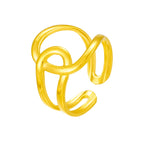 Geometrische open ring van roestvrij staal voor dames