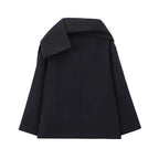 Elegant Women's Scarf Neck Long Sleeve Coat