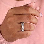 Stralende Moissanite Eternity Band in S925 Zilver