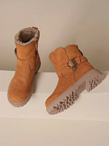 Warm Mid-Calf Snow Boots Trendy Winter Rubber Boots