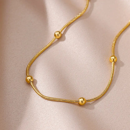 Women's Chain Anklet with Golden Balls