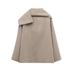 Elegant Women's Scarf Neck Long Sleeve Coat