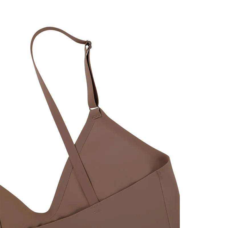 Ensemble élégant de soutien-gorge et de sous-vêtements sans coutures en soie glacée unie