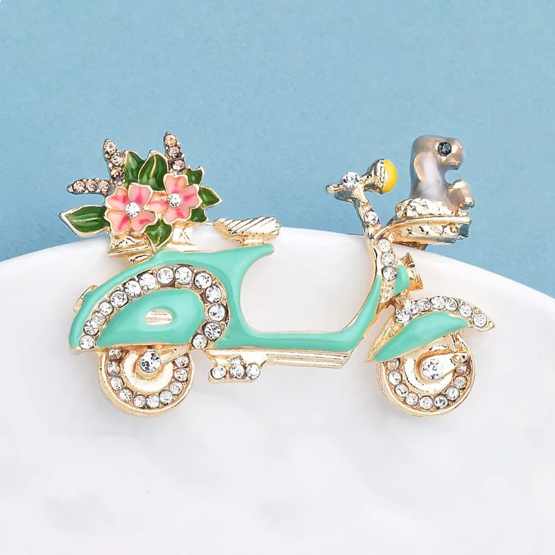 Enamel Crystal Dog Brooch – alternate view 3