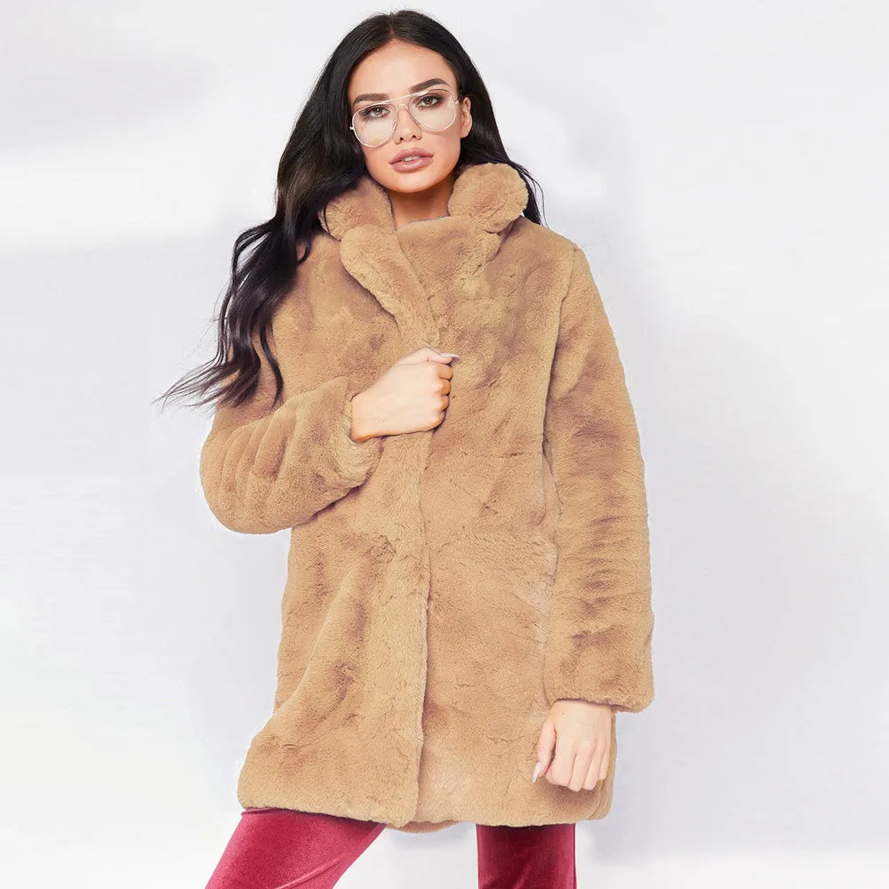 Winter Damen Kunstpelzmantel Hohe Qualität