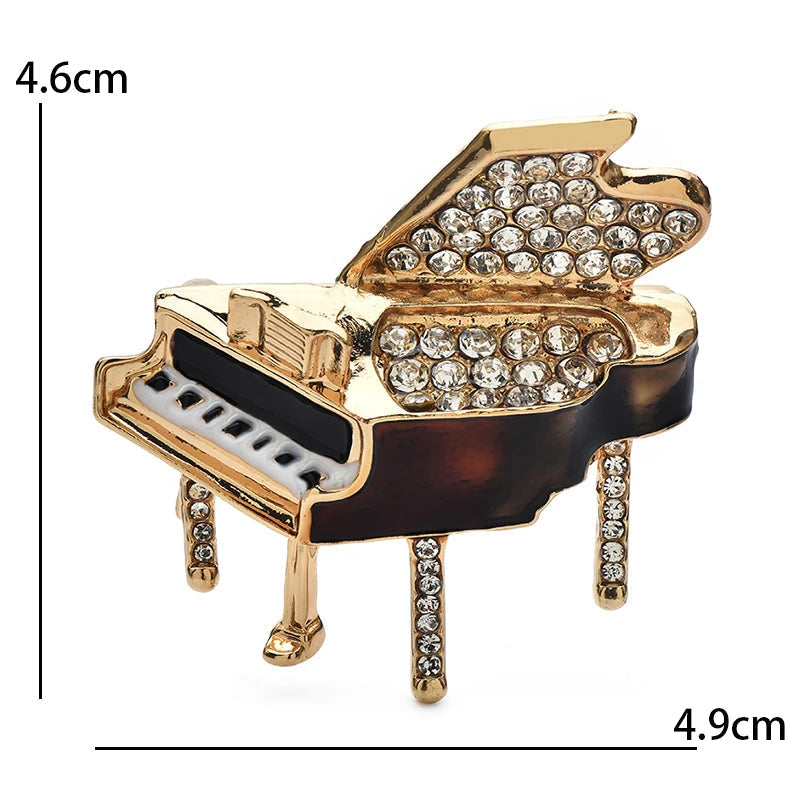 Enamel Crystal Piano Brooch – alternate view 3