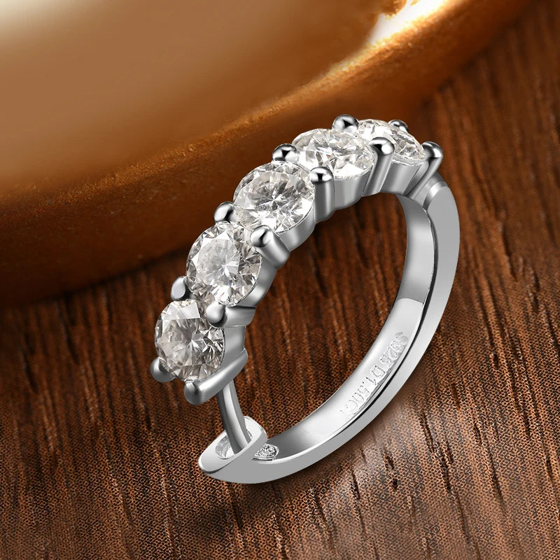 Dazzling Moissanite Loop Earrings in 18k White Gold