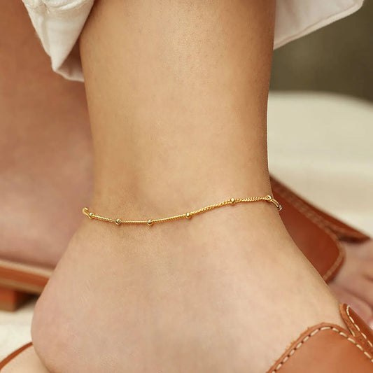 Stylish Chain Bead Anklet