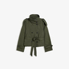 Elegant Women's Double Breasted Belted Trench Coat