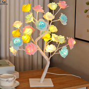 Enchanting LED Rose Leaf Table Lamp - USB Fairy Night Light