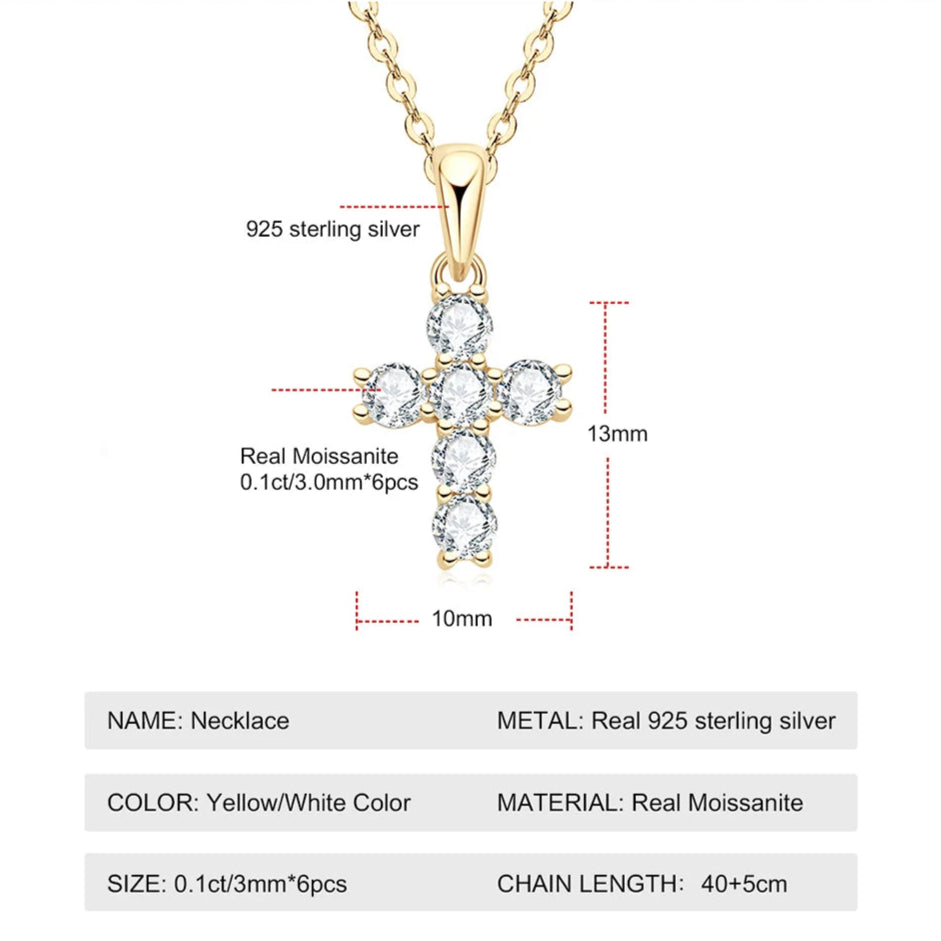 Luxurious Moissanite Cross Necklace - Affordable Brilliance