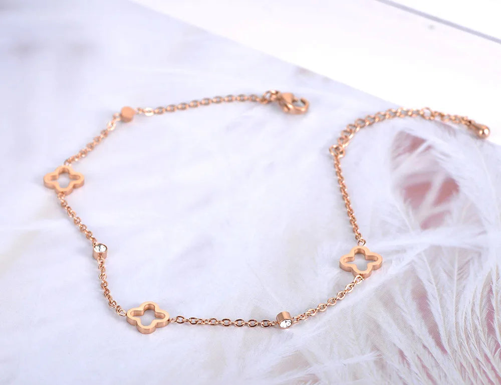 Bracelet de cheville à breloques en cristal