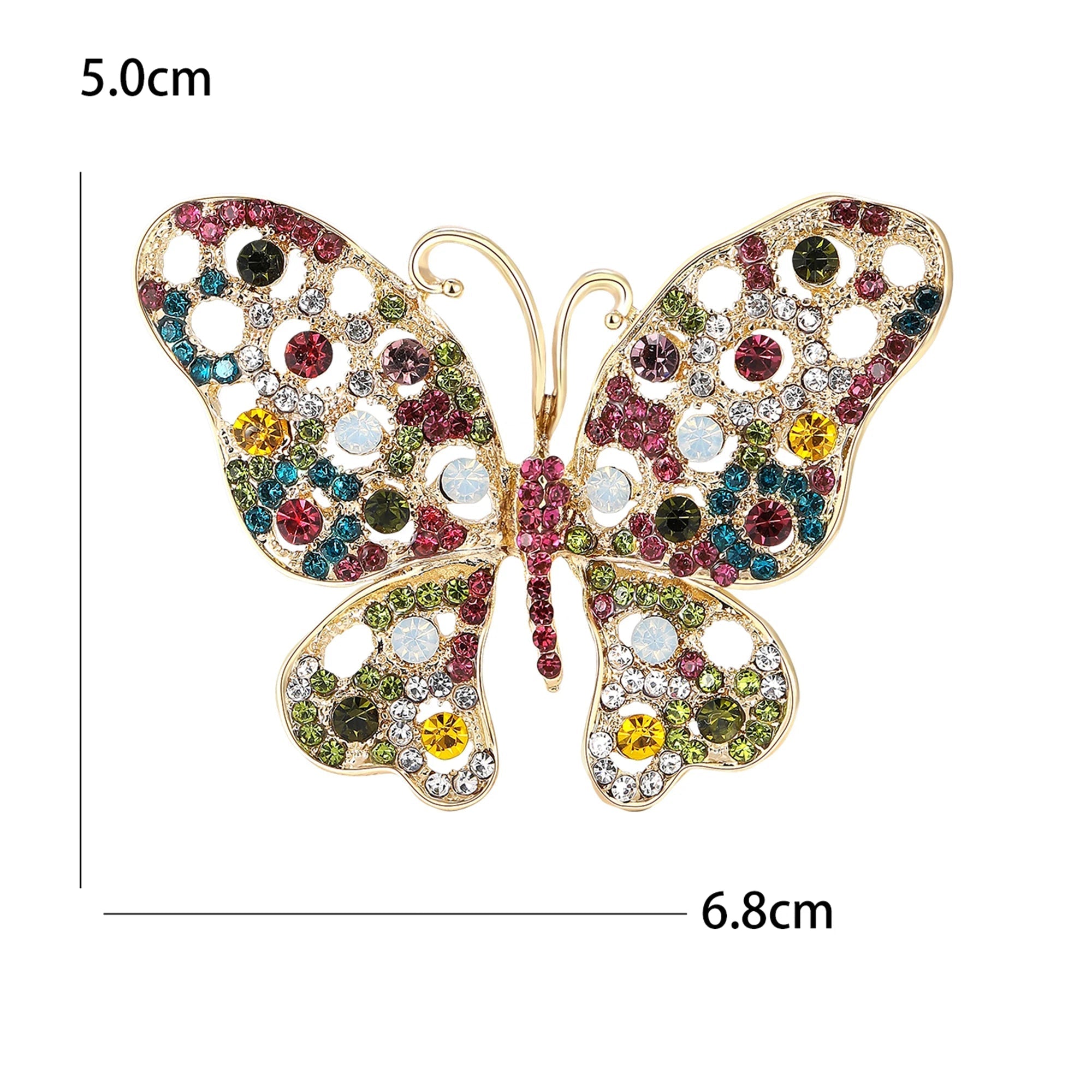 Vintage Crystal Butterfly Brooch – alternate view 4