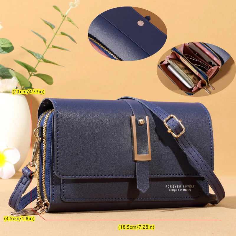 Sac bandoulière élégant pour femme - Porte-cartes et téléphone portable élégant