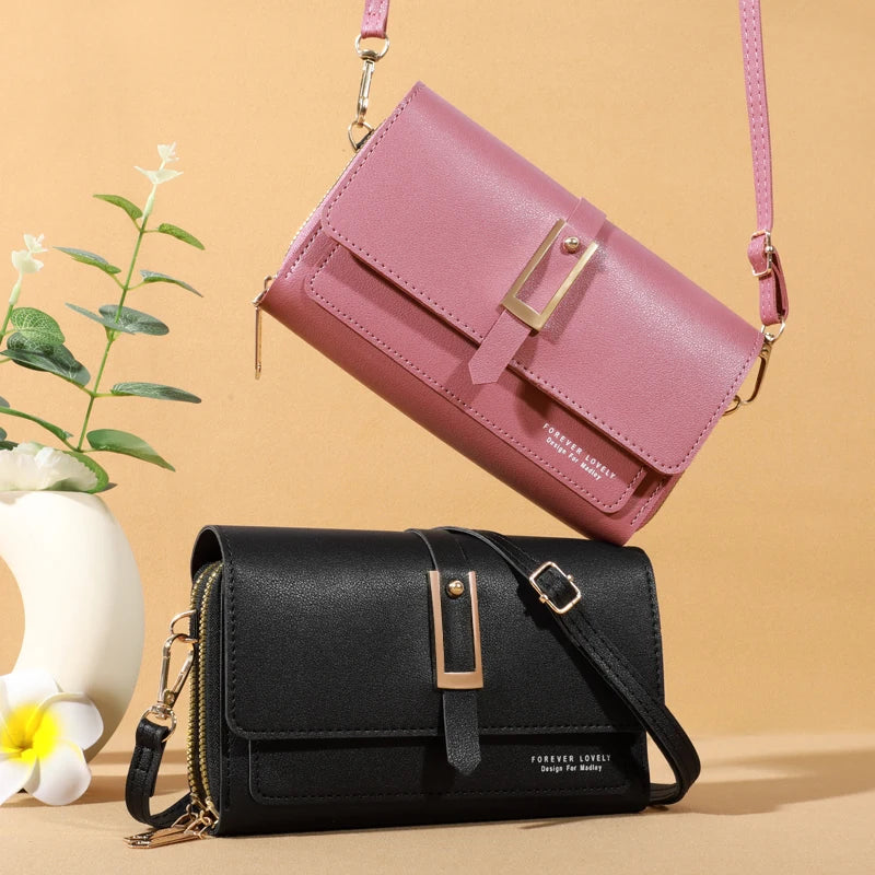 Sac bandoulière élégant pour femme - Porte-cartes et téléphone portable élégant