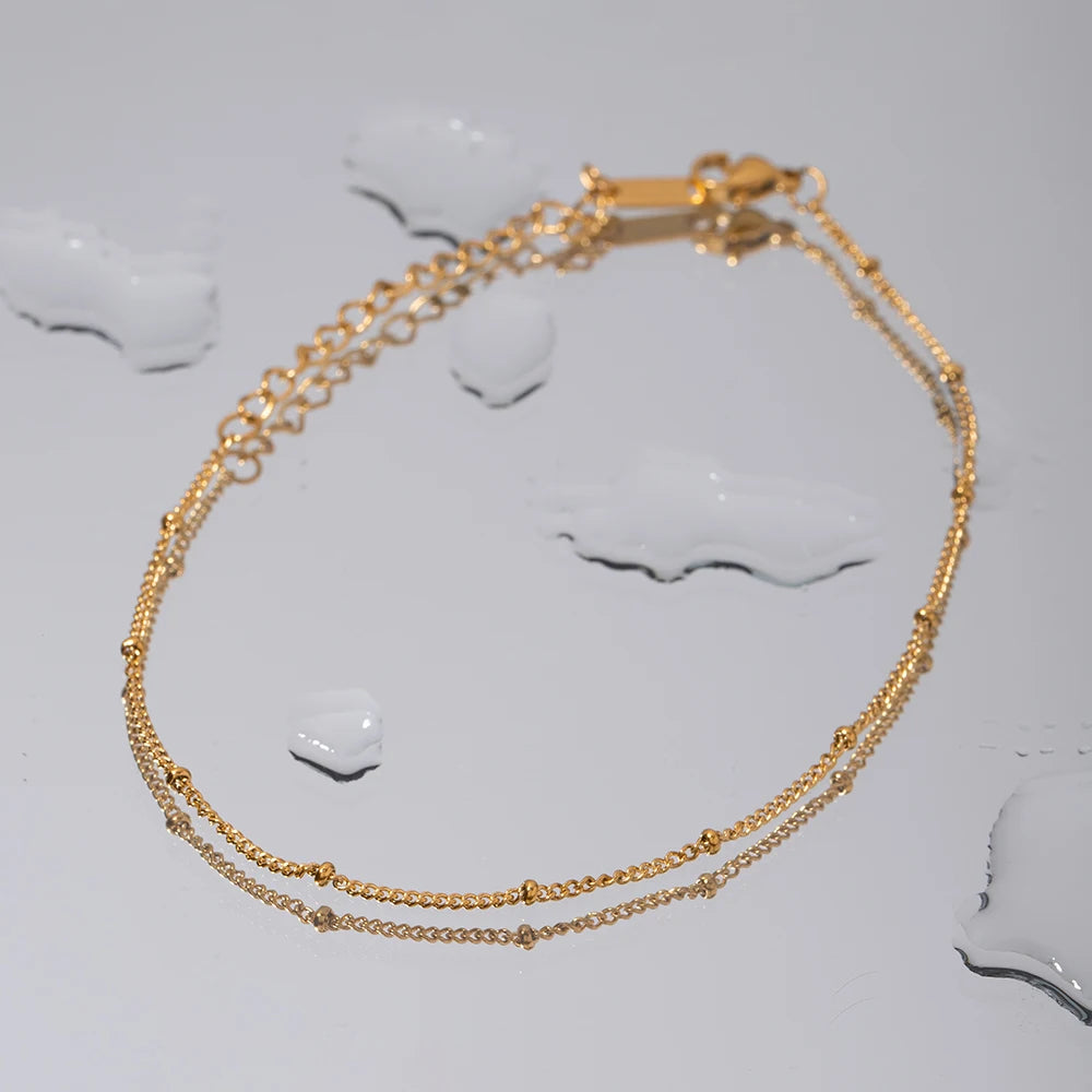 Stylish Chain Bead Anklet