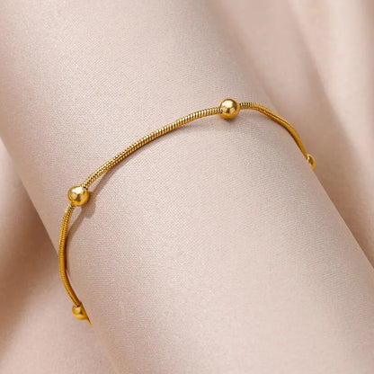 Women's Chain Anklet with Golden Balls