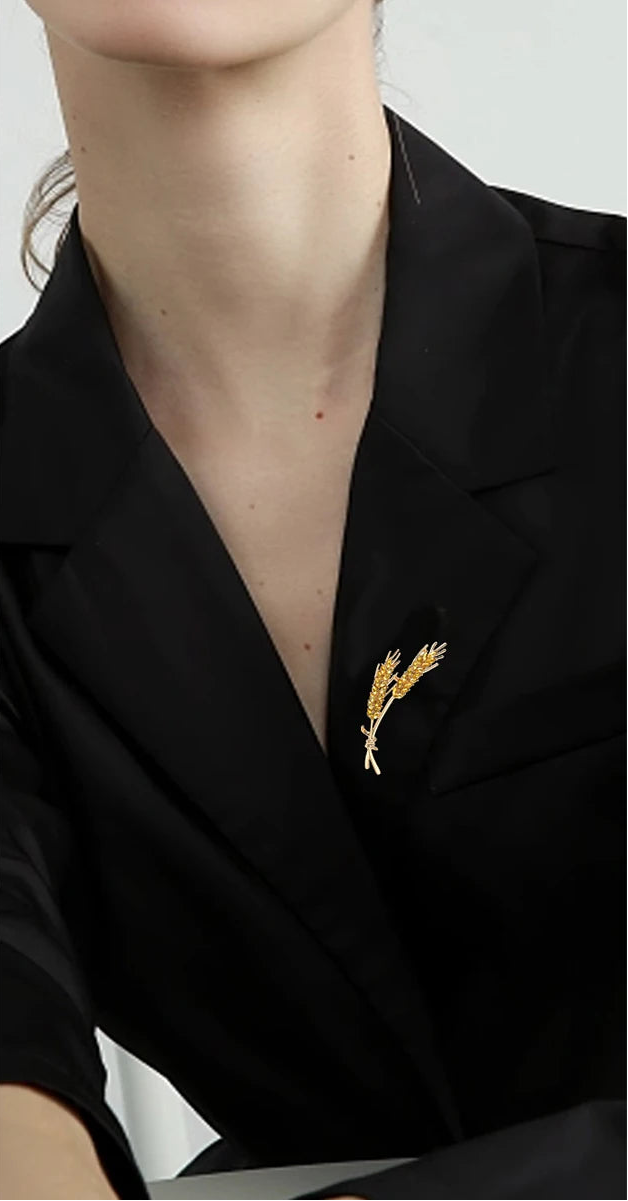 Crystal Wheat Ear Brooch – alternate view 3