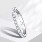 Exquisite Moissanite Eternity Band - 18k White Gold Luxury