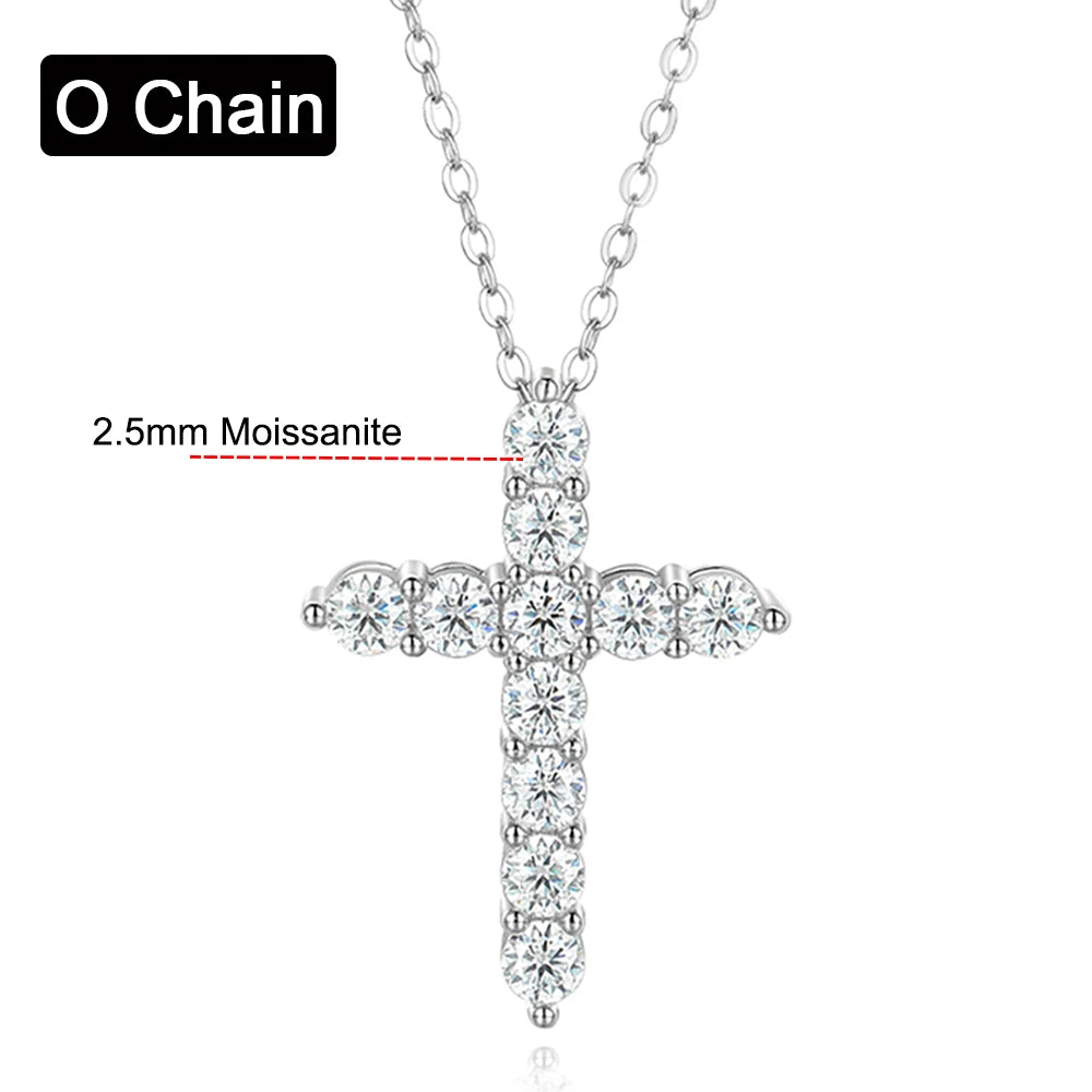 Luminous Moissanite Cross Necklace - Affordable Luxury