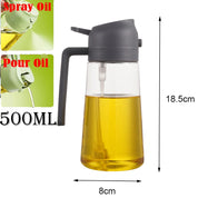 2-in-1 Olive Oil Spray & Pour Dispenser with Ergonomic Handle