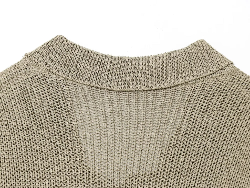 Chic Horn Button Knitted Cardigan for Women