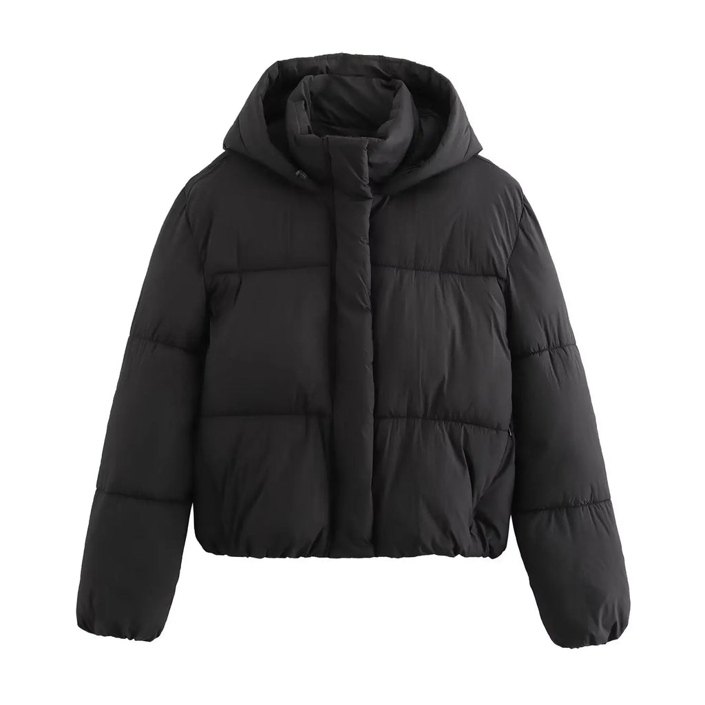 Elegant Women's Hooded Cotton Jacket - Warm & Stylish