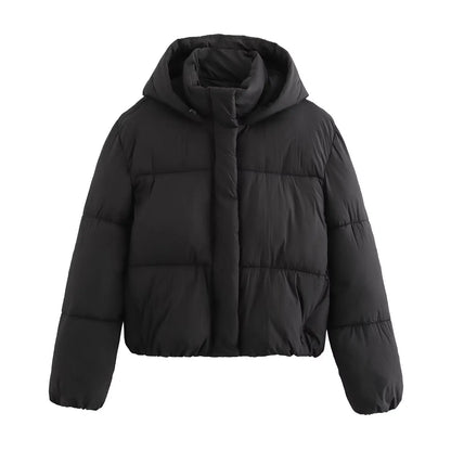 Elegant Women's Hooded Cotton Jacket - Warm & Stylish