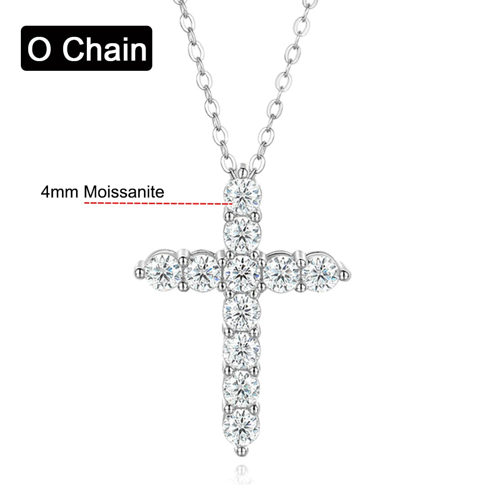 Luminous Moissanite Cross Necklace - Affordable Luxury