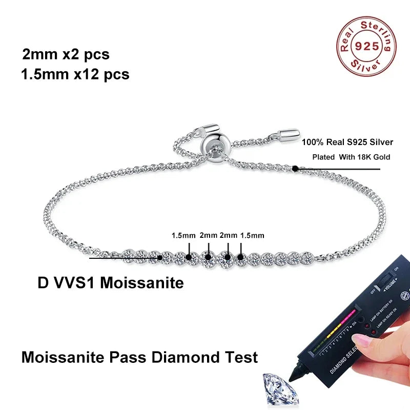 Ivictress Moissanite Elegance Bracelet - Luxury Shine for Women
