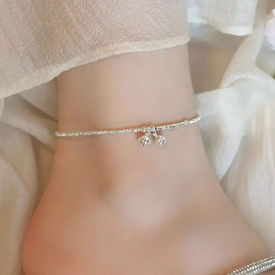 Classic Tibetan Silver Small Bell Charm Anklet