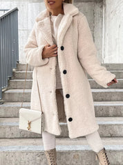 Manteau en laine synthétique et polyester pour femme