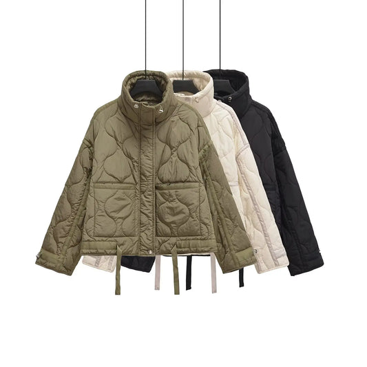 Chic Winter Stand Collar Loose Fit Women's Jacket