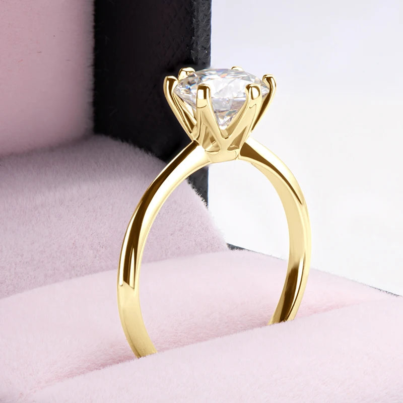 Radiant Moissanite Luxury Ring in 925 Silver & 14K Gold Plated