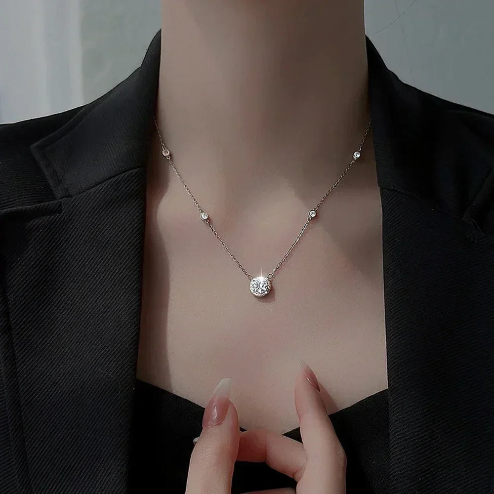 Ivictress Moissanite Necklace: Sparkling Elegance in Sterling Silver