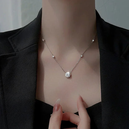 Ivictress Moissanite Necklace: Sparkling Elegance in Sterling Silver