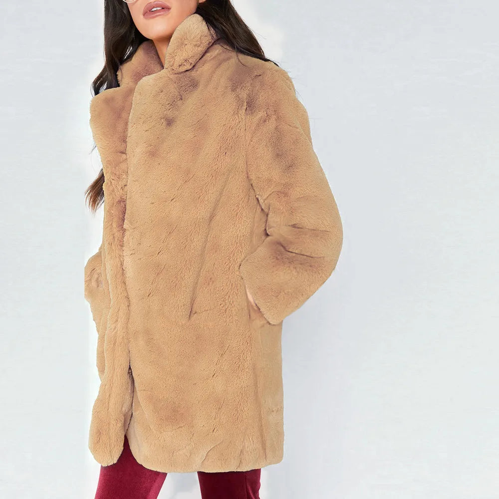 Winter Damen Kunstpelzmantel Hohe Qualität